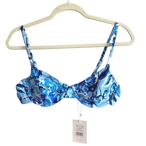 NWT Andie Swim The Bermuda Top In Bluf Blue Floral Size Small - Picture 3 of 8